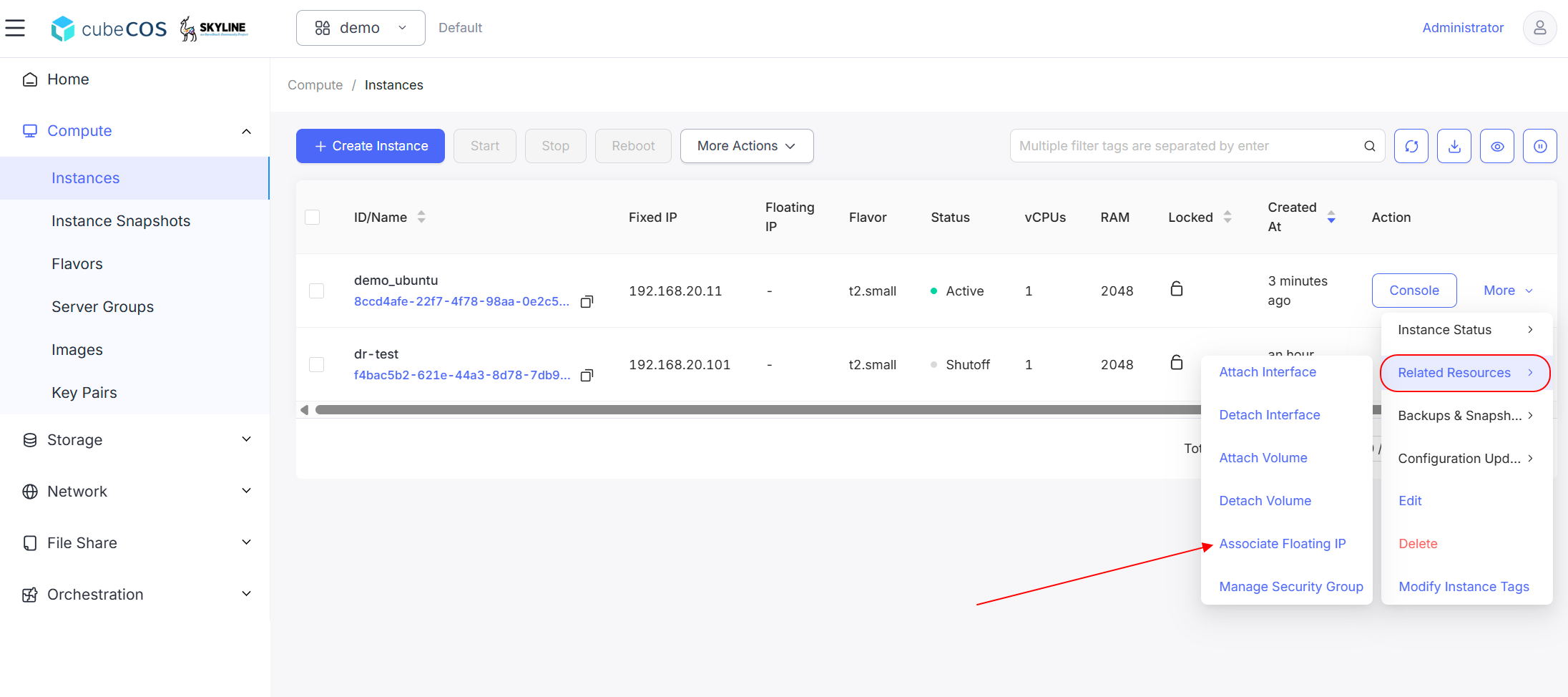 Associate Floating IP to Instance | Bigstack Documentation