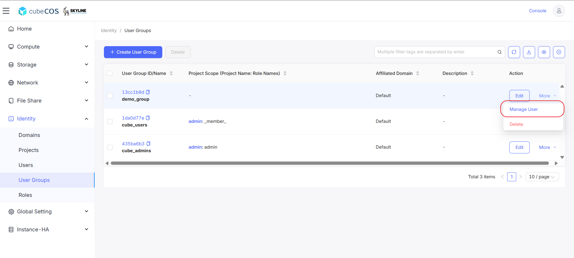 How to create and manage user groups (Local) in CubeCOS | Bigstack ...