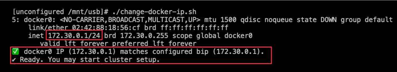 Execute the Docker network change tool