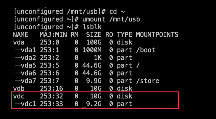 Unmount the USB