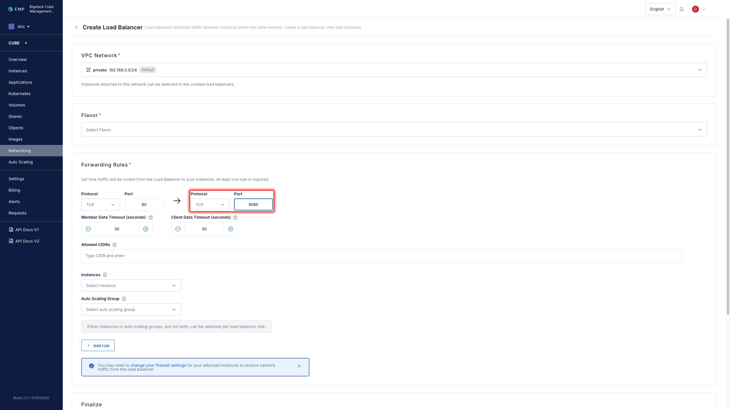 Protocol and Port for your instances