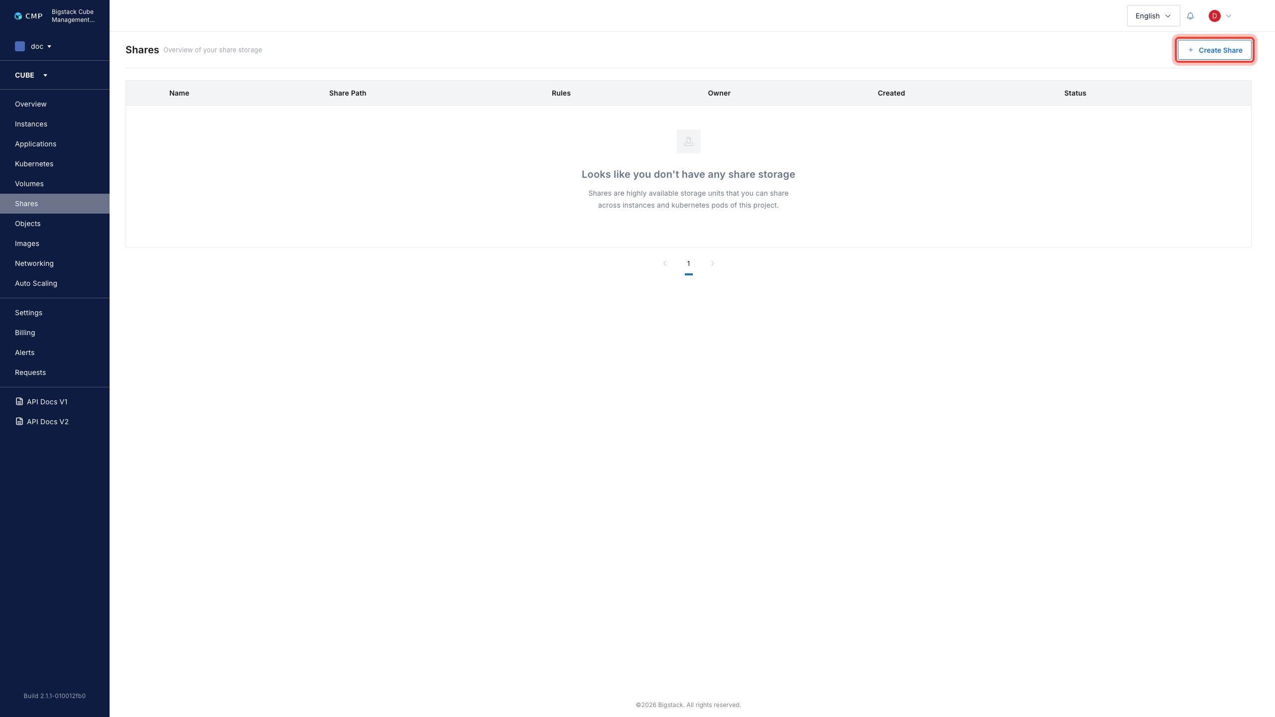 Shares page
