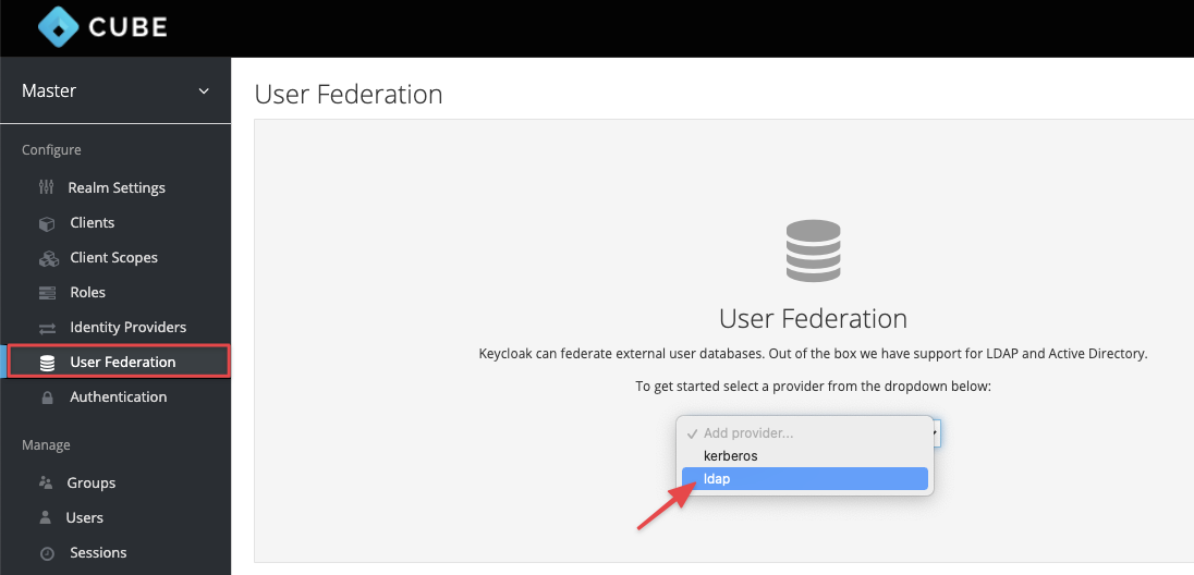 Add OpenLDAP As User Federation CubeOS