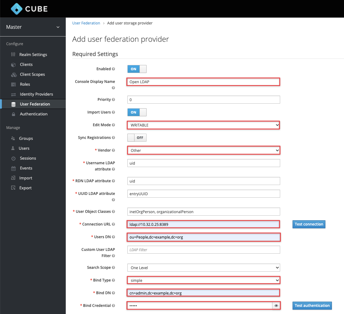 add-openldap-as-user-federation-cubeos