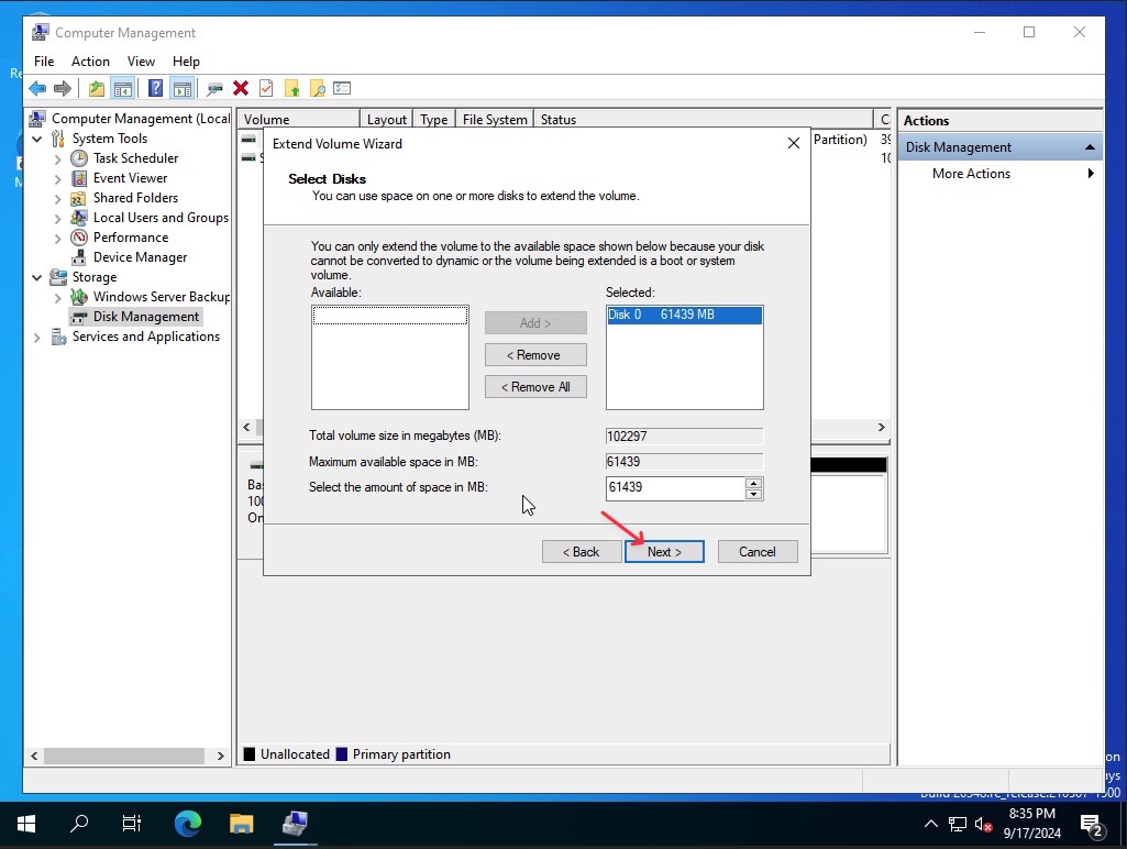 Volume extend 09